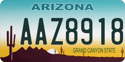 AZ license plate AAZ8918
