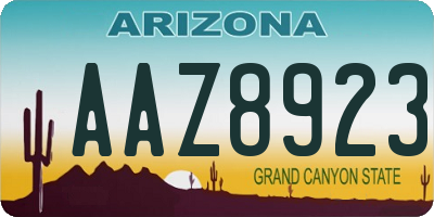 AZ license plate AAZ8923