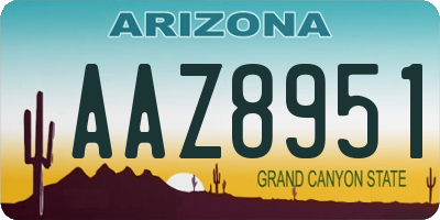 AZ license plate AAZ8951