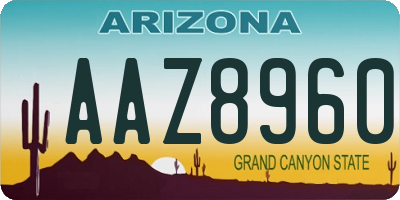 AZ license plate AAZ8960