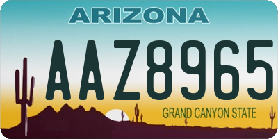 AZ license plate AAZ8965