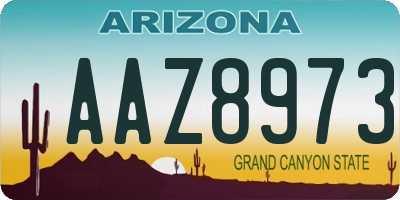 AZ license plate AAZ8973