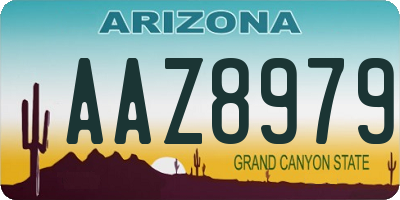 AZ license plate AAZ8979