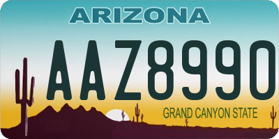 AZ license plate AAZ8990