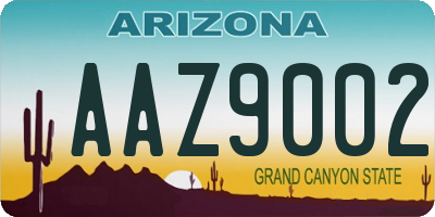 AZ license plate AAZ9002