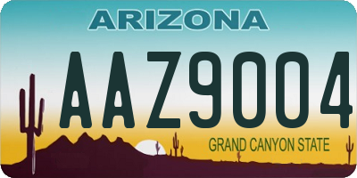 AZ license plate AAZ9004