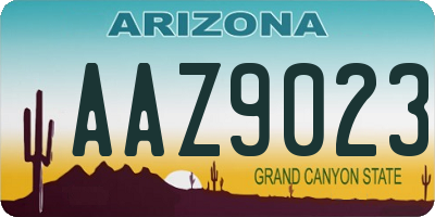 AZ license plate AAZ9023