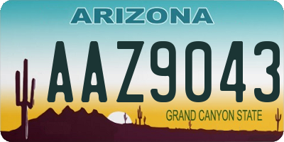 AZ license plate AAZ9043