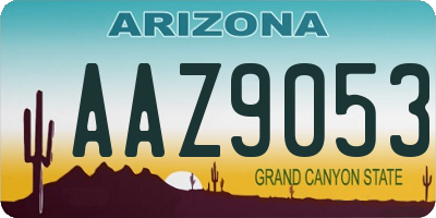 AZ license plate AAZ9053