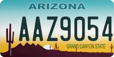 AZ license plate AAZ9054
