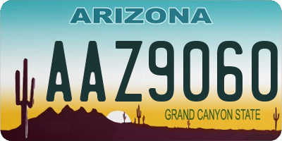 AZ license plate AAZ9060
