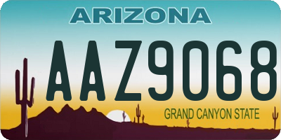 AZ license plate AAZ9068