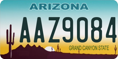 AZ license plate AAZ9084