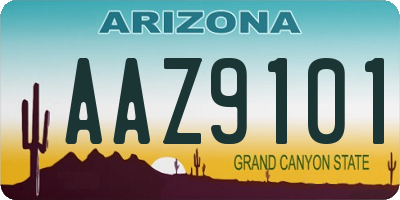 AZ license plate AAZ9101