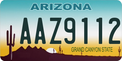 AZ license plate AAZ9112