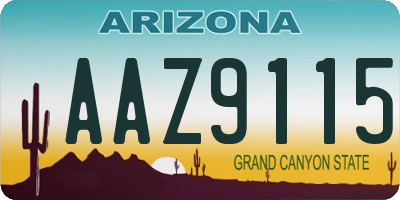 AZ license plate AAZ9115