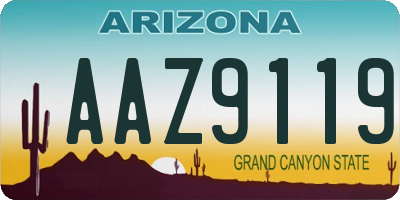 AZ license plate AAZ9119
