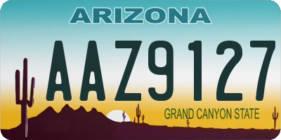 AZ license plate AAZ9127