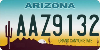 AZ license plate AAZ9132