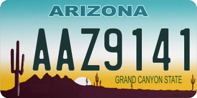 AZ license plate AAZ9141