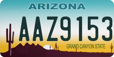 AZ license plate AAZ9153