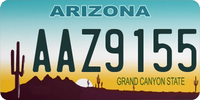 AZ license plate AAZ9155