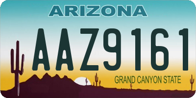 AZ license plate AAZ9161
