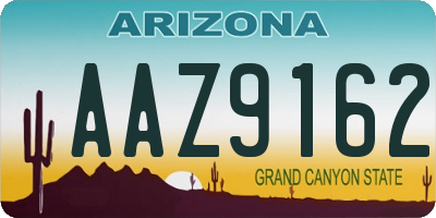 AZ license plate AAZ9162