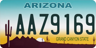 AZ license plate AAZ9169