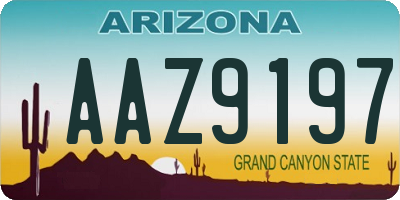 AZ license plate AAZ9197
