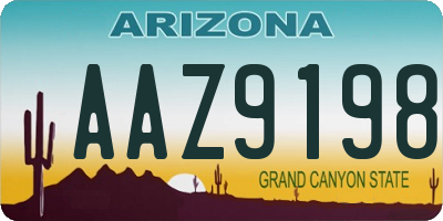 AZ license plate AAZ9198