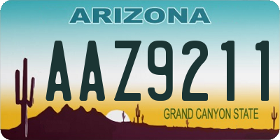 AZ license plate AAZ9211