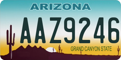 AZ license plate AAZ9246