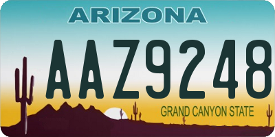 AZ license plate AAZ9248
