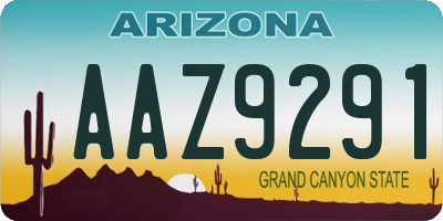 AZ license plate AAZ9291