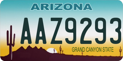 AZ license plate AAZ9293