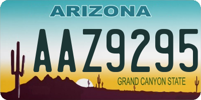 AZ license plate AAZ9295