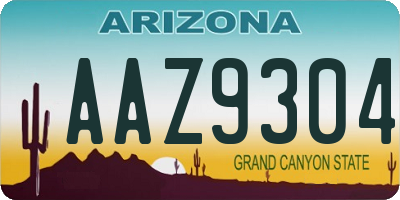 AZ license plate AAZ9304