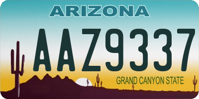 AZ license plate AAZ9337
