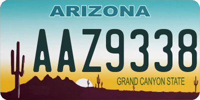 AZ license plate AAZ9338