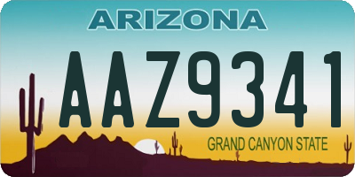 AZ license plate AAZ9341