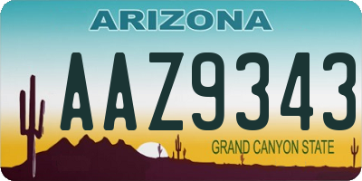 AZ license plate AAZ9343