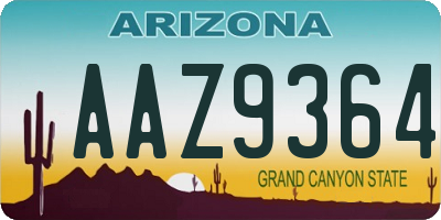 AZ license plate AAZ9364
