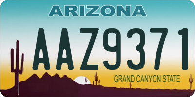 AZ license plate AAZ9371