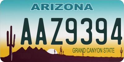 AZ license plate AAZ9394