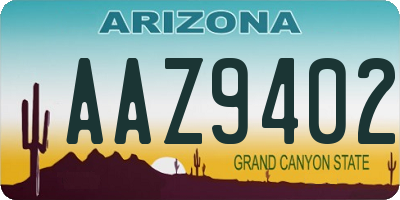 AZ license plate AAZ9402