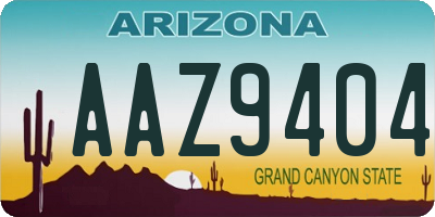 AZ license plate AAZ9404