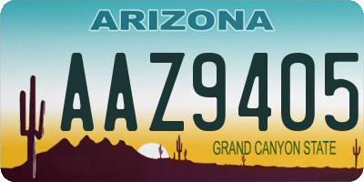 AZ license plate AAZ9405