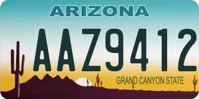 AZ license plate AAZ9412