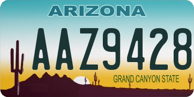 AZ license plate AAZ9428